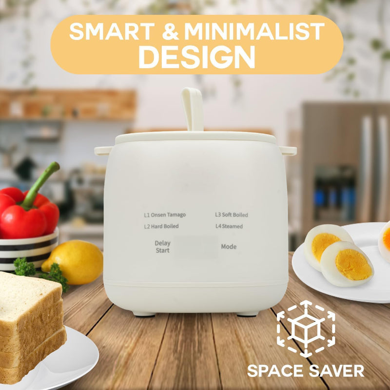 Sunfee Egg Maker - Electric Egg Cooker With Auto Shut Off And Alarm- Egg Maker Machine for Hard Boiled, Soft Boiled, Steamed Egg, Onsen Tamago - Smart Egg Cooker for Home,Kitchen, RV,Camping