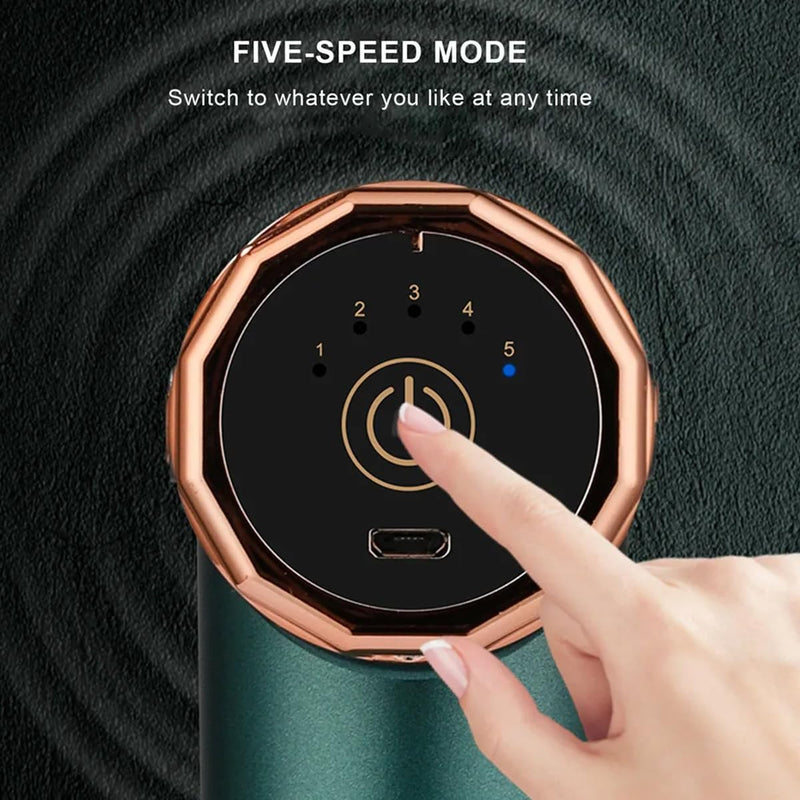 Massage Gun Deep Tissue Muscle Mini Massager for Pain Relief, Super Quiet Handheld Electric Muscle Massager with 5 Modes, 1800mAh Battery & Rechargeable, Random Color