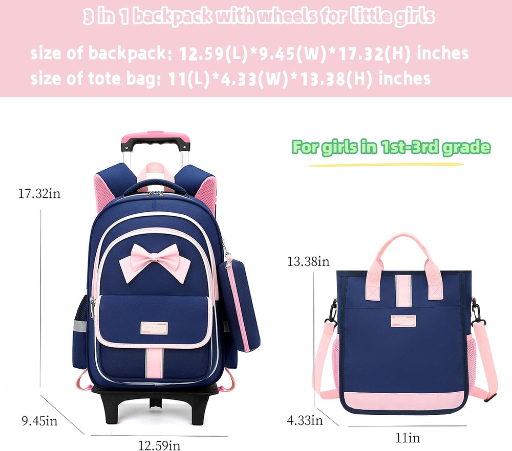 Unisex Child 2729 6 Wheels Trolley + Backpack Sets