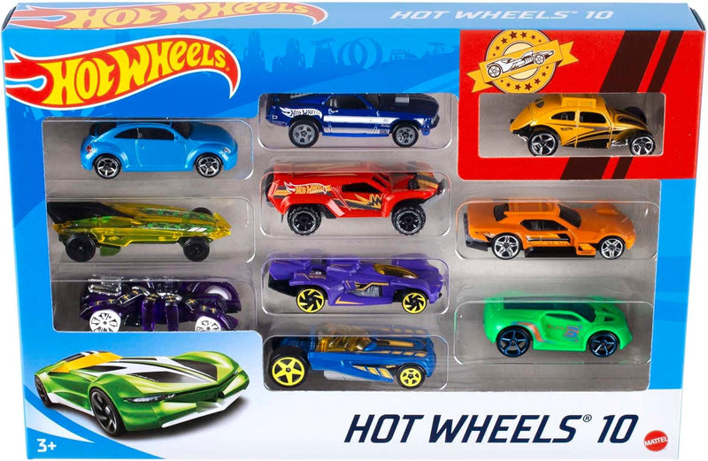 Hot Wheels Set Of 10 1:64 Scale Toy Trucks And Cars For Kids And Collectors, Styles May Vary - 10 pack