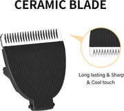 Electric Pubic Hair Trimmer Men's Shaving & Grooming Sets Kit w/ 4 Guards and Replaceable Ceramic Blade Heads, Waterproof Wet/Dry Groin Trimmer for Men, 90 Minutes Shaving, Body Groomer for Men (Blue)