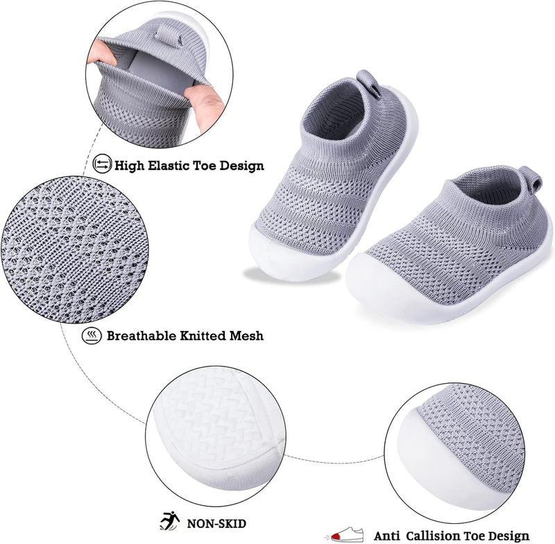 Baby Toddler Non-Skid Sock Shoes Indoor Slipper Breathable Cotton Mesh Lightweight Sole Infant Boy Girls Kids Children
