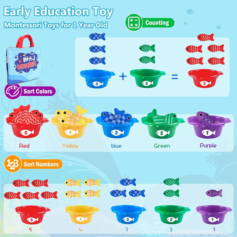 Baby Toys 6-12 Months -Mini Farm Animals Shape Sorter Toys with 6pc Stuffed Farm Animals Plush toys, Rattle, Crinkle Paper, Mirror - Busy Montessori Toys for Babies, Sensory Toys for Toddlers 1-3 Year
