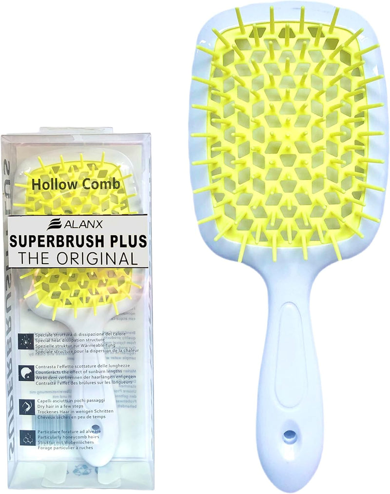 ALANX Detangler Hairbrush ï¼ŒMassage Curl Combï¼ŒDetangling Hair Brush for Women, Girls and Kids for Wet, Dryï¼ŒFine, Curly, Thick and Long Hair (WHITE/YELLOW)