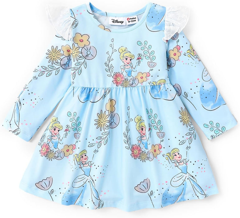 Disney Stitch Minnie Mouse Princess Frozen Girls Tie Back Dress Tween Kids Off Shoulder/Short Sleeve Smocked Outfit 2-13Years