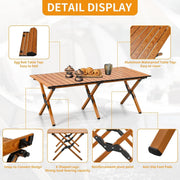 GO2CAMPS Foldable Roll-Up Camping Table with Carry Bag 120 x 120 x 45 cm Durable, Lightweight Portable Aluminum Outdoor Folding Table for Camping, Picnic, Hiking, BBQ, Beach, Trip, Travel