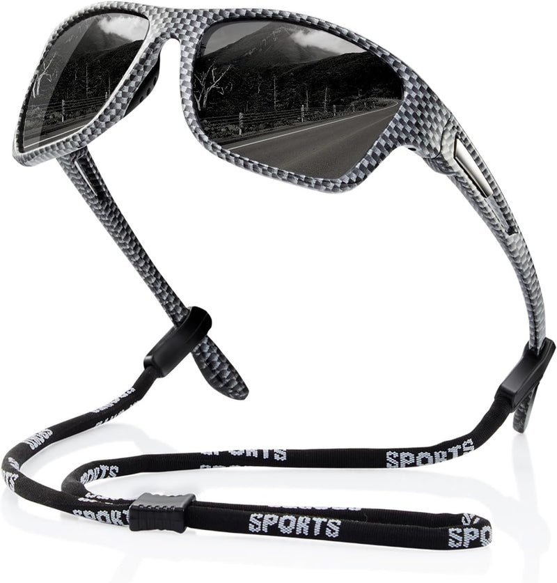 suoso Polarized Sports Sunglasses for Men: UV400 Protection Glasses Womens Wrap Around Goggles for Driving Fishing