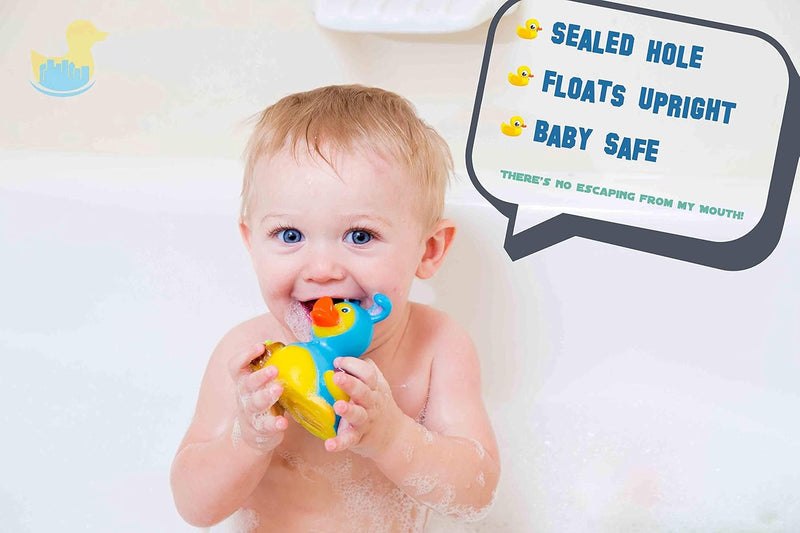 DUCKY CITY 7.6cm Ball Set (2) [Sealed Hole, No Mildew, Floats Upright] - Imaginative Baby Toddler Safe Bathtub Bathing Toy