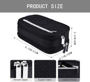 Large Capacity Waterproof Pencil Case - Multi-functional Black Stationery Desk Organizer, Ideal for Adults and Travel, with Multiple Compartments and Pockets
