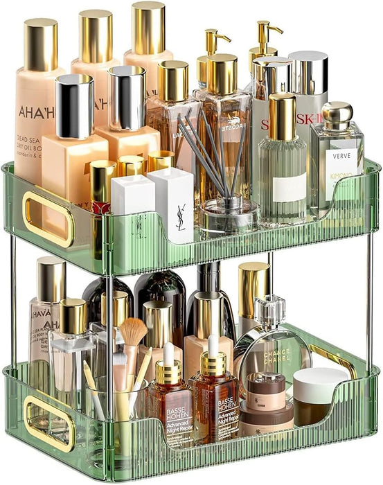 U-HOOME Bathroom Counter Organizer, Countertop Organizer and Storage,Bathroom Shelf Organizer,Cosmetics Skincare Shelf Organizer,Makeup Organizer Perfume for Dresser Vanity Tray, Spice Rack (Clean3)
