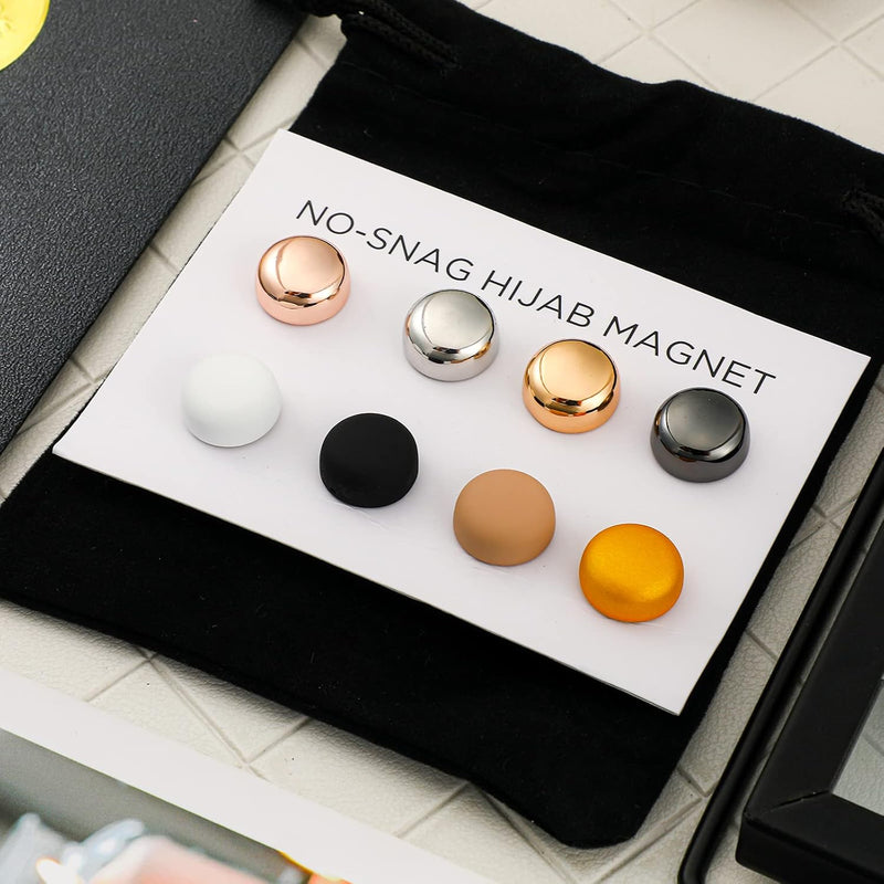 Luinabio 8 Pairs Hijab Magnetic Pins,Strongest Commercial Strength Buttons for Women Multi-Use Colorful Scarf Small (Rustic Style), magnets, magnets