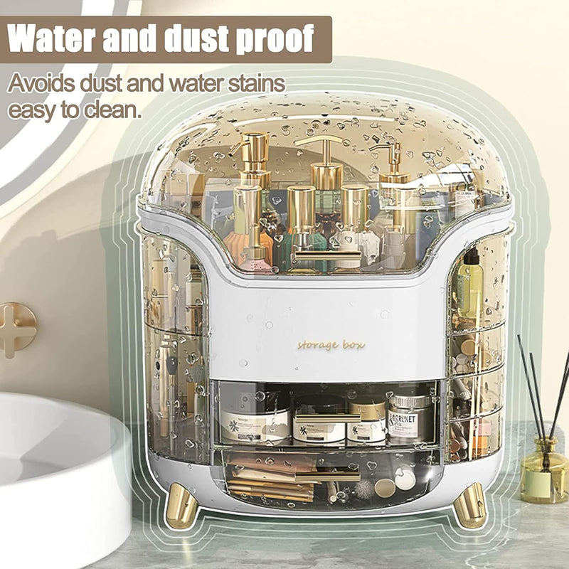 U-HOOME Makeup Organizer,U-HOOME Cosmetic Display Case Make up Organizer Skin Care Organizer,SkinCare Organizers for Bathroom Countertop,Bedroom Vanity Organizer Desk and Travel (White)