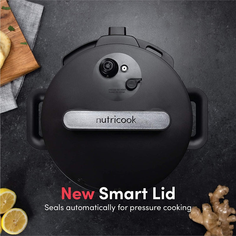 Nutricook Smart Pot 2 Rice Cooker, Steamer, Sauté Pot, Yogurt Maker & More,9 In 1 Electric Pressure Cooker, Slow Cooker,6 Liters, 12 Smart Programs With New Smart Lid