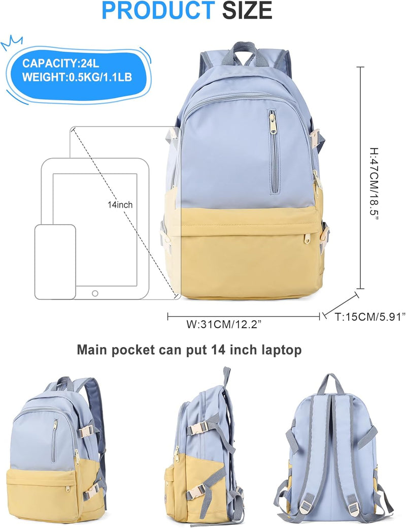 VECAVE Lightweight Casual Laptop Backpack Purse for Women,Travel Backpack with laptop compartment