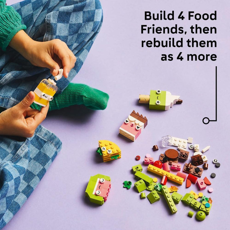LEGO Classic Creative Food Friends Playset, Creative Role-Play Toy for Boys and Girls, Assorted Bricks to Build a Cupcake, Ice Cream, Avocado & Taco, Building Set for Kids Aged 4 and Over 11039