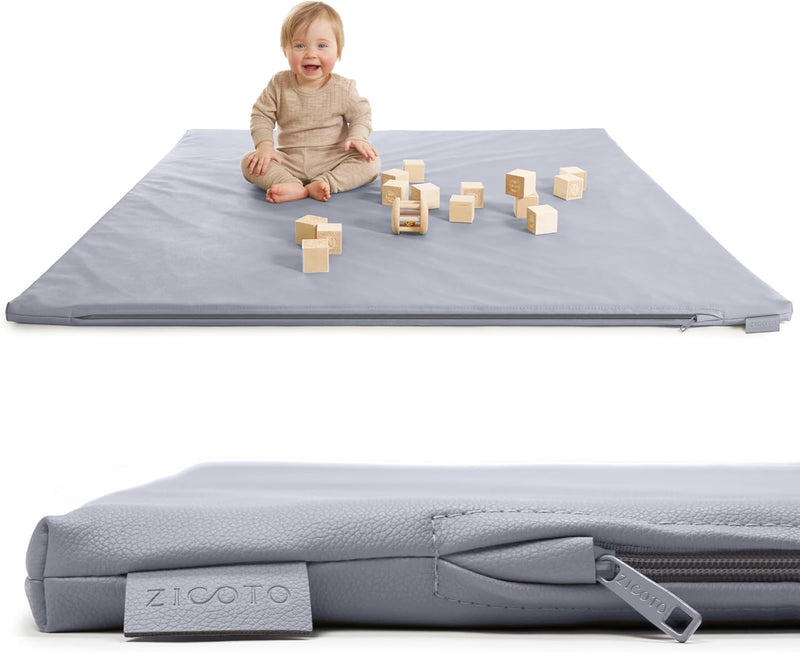 Stylish Padded Baby Play Mat for Your Boy or Girl - Extra Thick & Super Soft Vegan Leather Floor Mat Creates A Safe Play Area for Little Ones - A Beautiful Playmat That Fits Nicely Into Any Playroom
