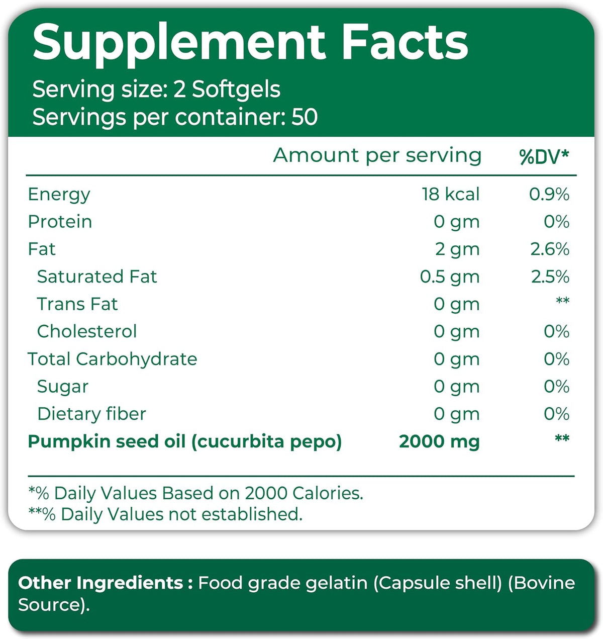 Pumpkin Seed 2000mg 100 Softgels Promotes Healthy Prostate & Bladder Function Supports Cardiovascular Health Naturally Herbal Supplement Vitality & Overall Mens Wellbeing – image 3