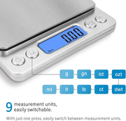 toprime Digital Kitchen Scale, Mini/Pocket Scale, 500g 0.01g High Precision Gram Micro Food Jewelry Scale with Platform, LCD Display, Tare and PCS Features