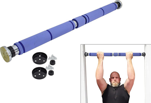 SKY LAND Adjustable Doorway Pull Up Bar Chrome Steel Horizontal Chin Up Bar with Rubber Limiters & Screws Multi-Use Fitness Bar for Home Gym, Push-Ups, Sit-Ups & Core Training EM-1813