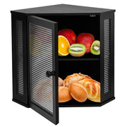 NewEle Extra Large Corner Bread Box - Bamboo Bread Box for Kitchen Countertops, Large Capacity Kitchen Bread Storage and Organizer with Corrugated Acrylic Wavy Window (Black)