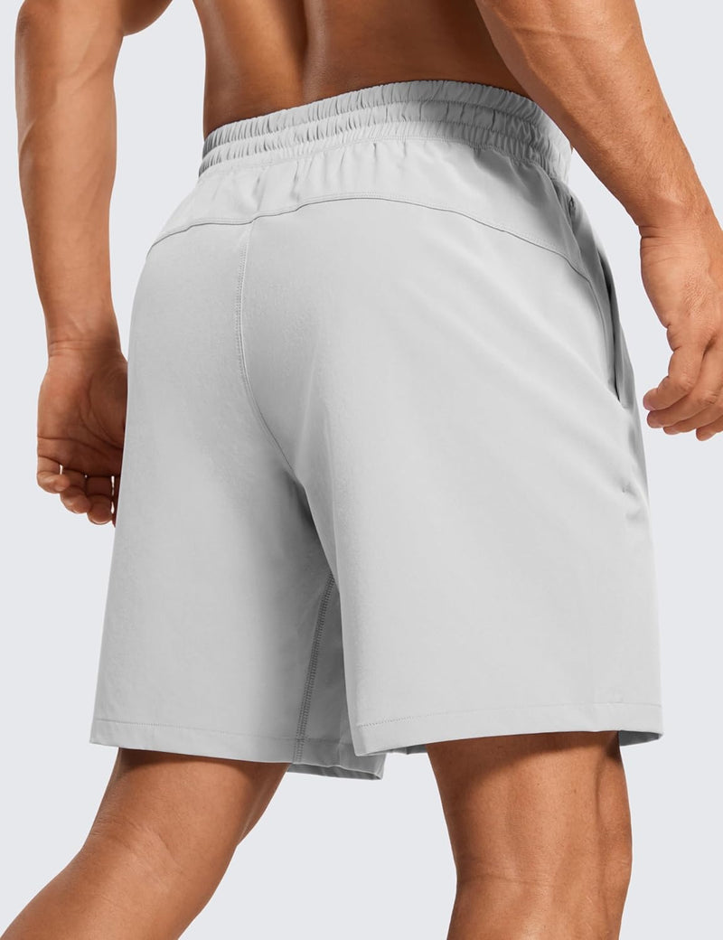 CRZ YOGA Men's Linerless Workout Shorts -9'' Quick Dry for Running Sports Athletic Gym with Pockets
