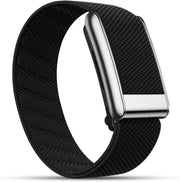 Dado Ultra-soft Nylon Sport Band Compatible with WHOOP 5.0, One, Peak, and Life Breathable, Durable & Secure Fit Strap NOT for Gen 4 - Black/Shinny Silver Connector One/Peak