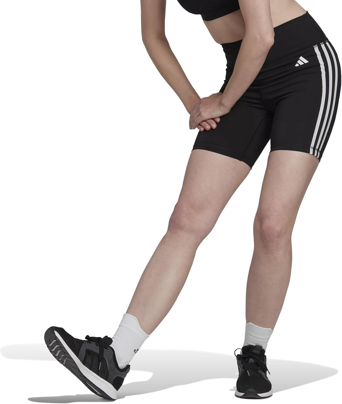 Womens Training Essentials 3-Stripes High-Waisted Short Leggings Tights (pack of 1) – image 1