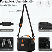 Medium Lunch Bag Insulated Lunch Box Soft Cooler Cooling Tote for Adult Men Women, Black 12-Can (9L)