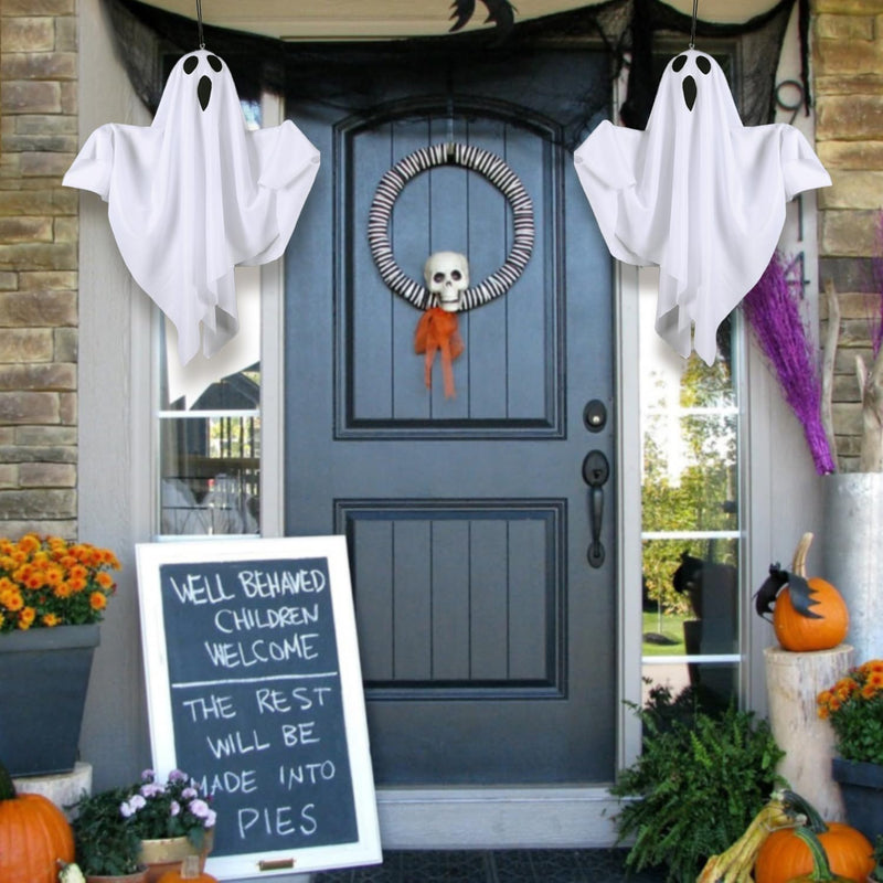 Light up Ghost,Hanging Ghosts Light up Kit Decor Warm LED Ghost Light Indoor Bedroom Wall Outdoor Fall Party Garden Patio Front Porch Yard Scary Cute Halloween Ghost Decor Gifts