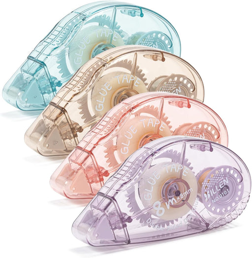 4 Pack Double Sided Tape Roller, Scrapbook Supplies, Glue Tape Roller for Crafts, Double-Sided Adhesive Tape Runner for Scrapbooking, Home School Office Journaling Supplies (0.31 inch X 26.25 feet) - 0.7 inches x 1.7 inches x 3.5 inches 4