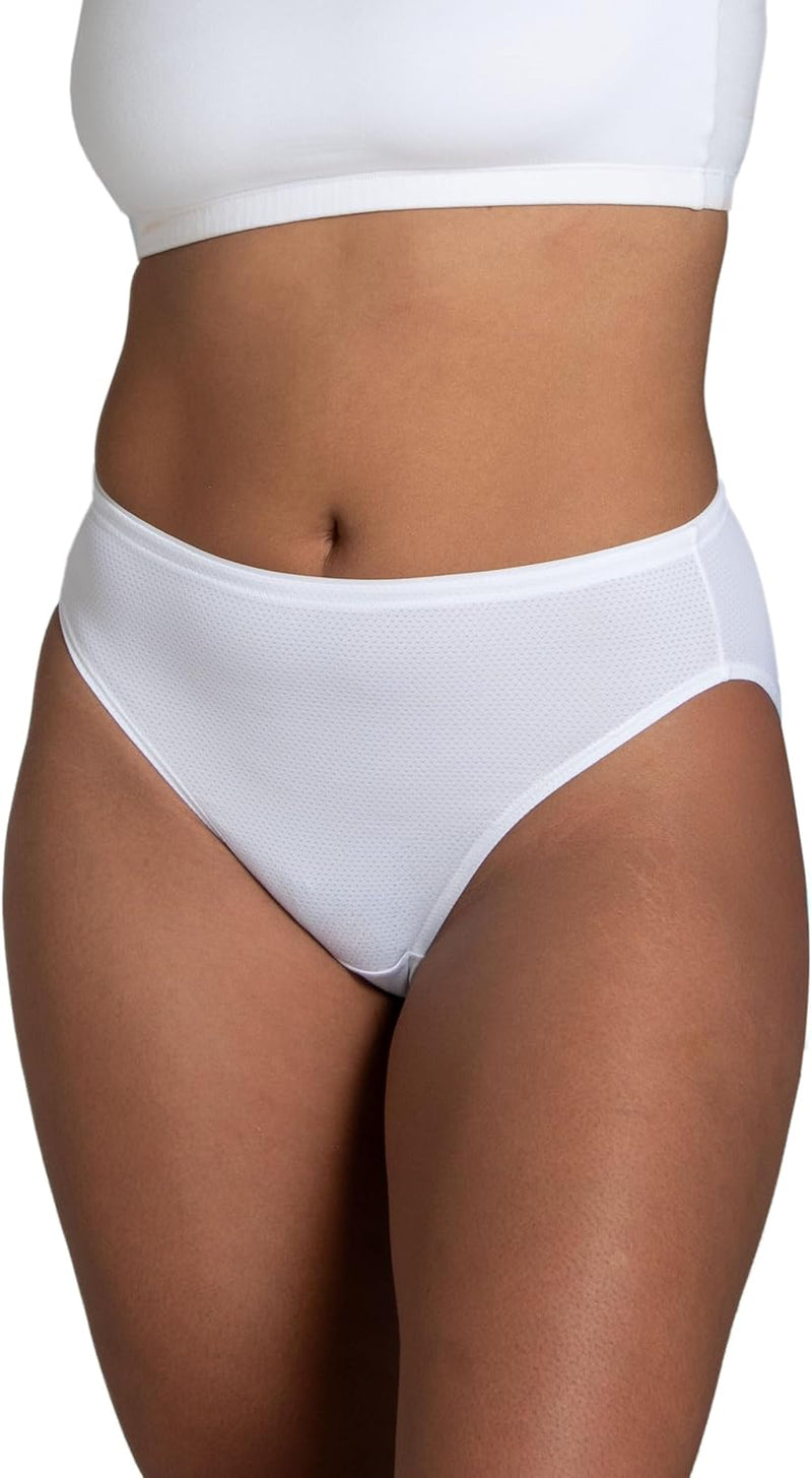 womens Fit for Me Women's Microfiber Briefs, 6 Pack Underwear (pack of 6) - Micro Mesh - Hi Cut - 6 Pack - Colors May Vary
