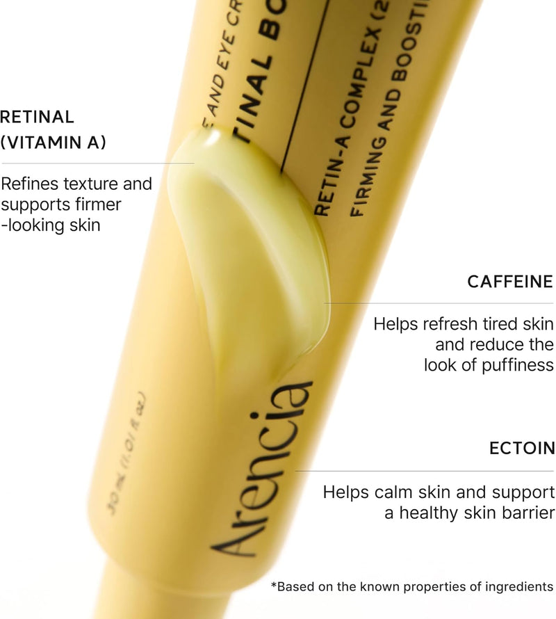 Retinal Booster Shot Serum, Firming Advanced Night Serum with Caffeine and Ectoin for Mature Skin, Pore Minimizing, WFine Lines & Wrinkles, Korean Skincare 30ml/1.01 fl.oz