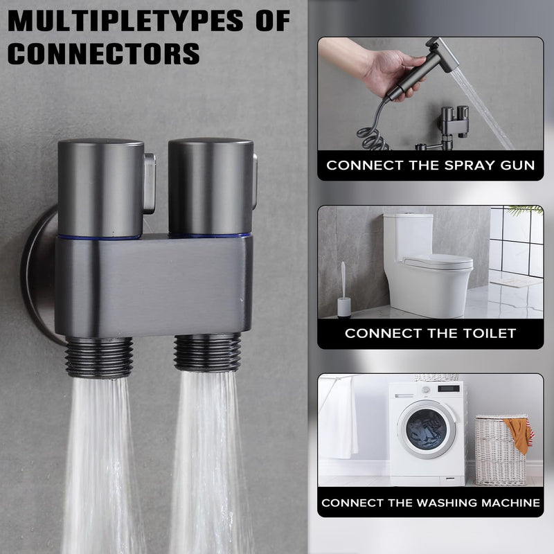 Necomi Stainless Steel Handheld Bidet Sprayer for Toilet Cloth Bathroom Diaper Self Cleaning Shattaf Set with adjustable water Pressure Control