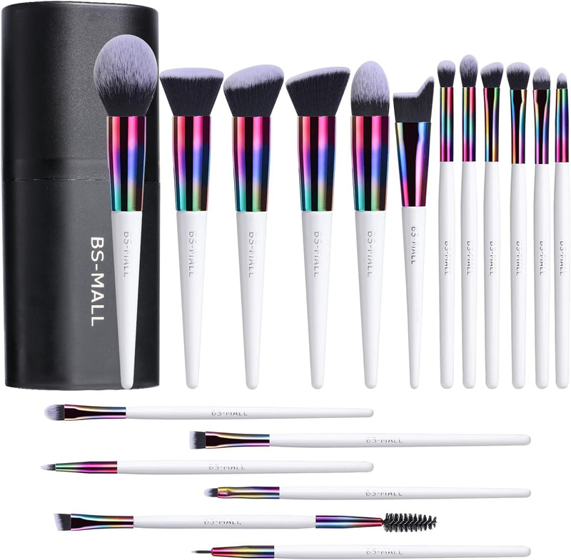 BS-MALL Makeup Brushes Makeup Tools Kit Premium Synthetic Powder Foundation Contour Concealers Lip Brushes Set 18 Pcs - Black