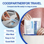 10 Pcs 5 in 1 Disposable Toothbrushes, Mini Travel Toothbrushes with Toothpaste Tongue Scraper Floss and Toothpick, On the Go Toothbrush Disposable with 4 Flavors and Case (Random color