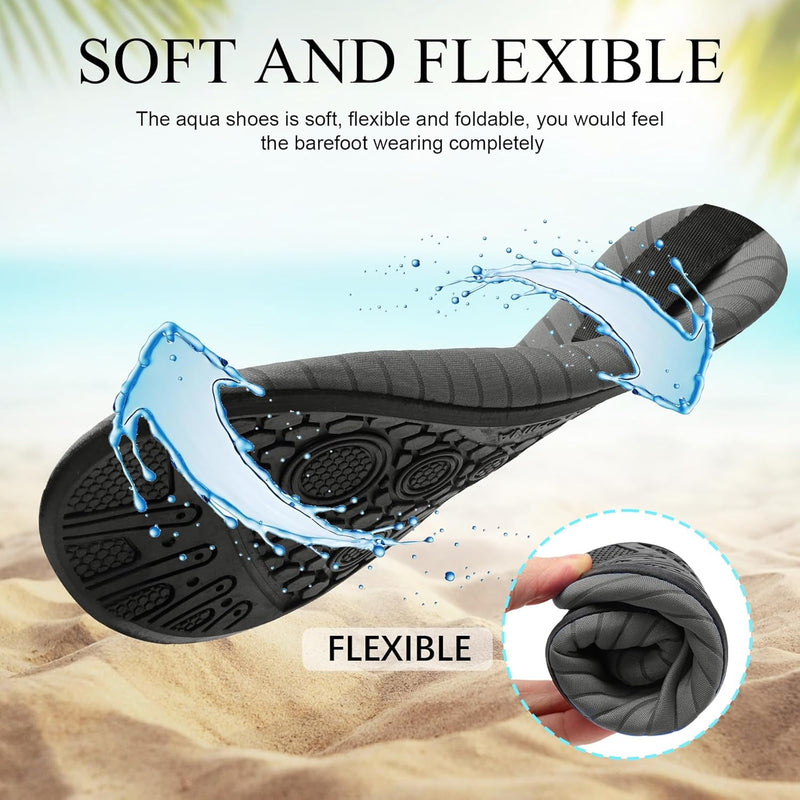 L-RUN Men Women Water Shoes Barefoot Aqua Socks Lightweight Swim Shoes for Beach Surf Pool Yoga