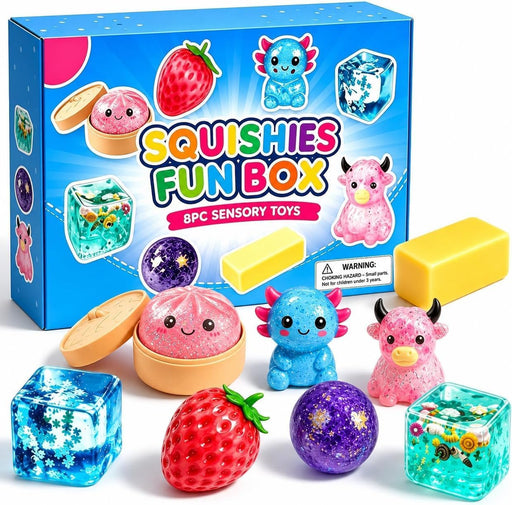 SLEEPHEAD8-Piece Fun BoxSet, Blind Box Malt Sugar Creative Slow Return Squishies Relief Hand Relax Desk Decor Party Favor Gifts for Adult