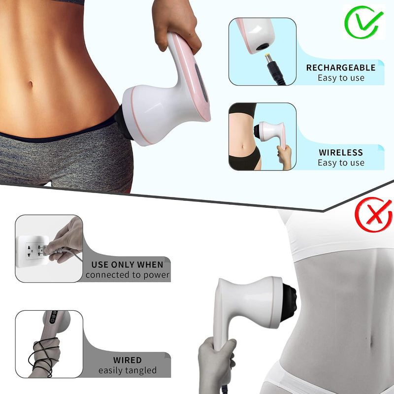 Cellulite Massager - Cordless Handheld Full Body Sculpting Machine Vibrating Heated Lymphatic Massage with 6 Modes, Valentine's Day Gift