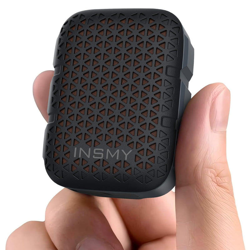 INSMY Wearable Bluetooth Speakers,IP67 Waterproof,Clip-On Portable Small Personal Speaker/Clean Sound/Stereo Pair/Wireless 5.4/ENC Built-in Mic/Lightweight for Outdoor Golf Work Pool (Black)