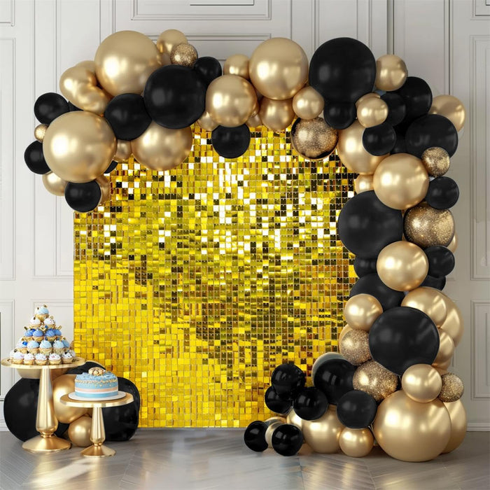 Kate Shimmer Wall Backdrop Sliver Wall Panels 12Pcs Square Sequin Shimmer Wall Backdrop Decoration for Birthday Party,Wedding, Anniversary