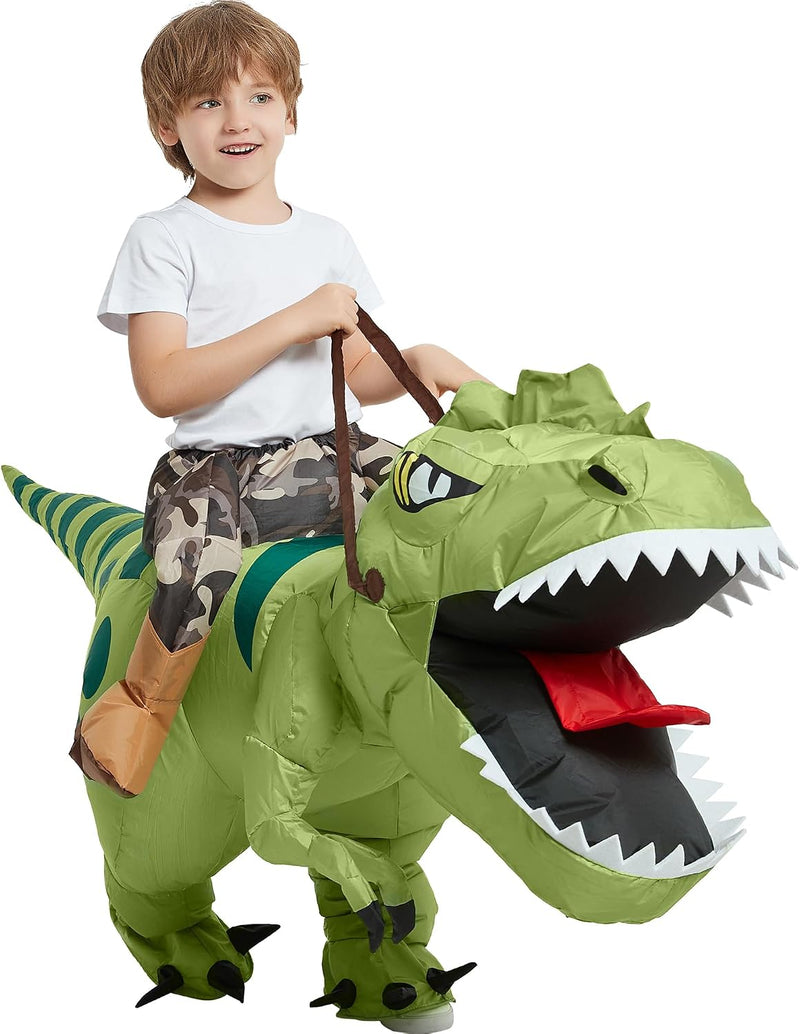 Halloween Inflatable Dinosaur Costume Kids,Blow Up T Rex Suit Boys Girls