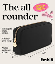 Makeup Bag Travel Bag Pouch, Toiletry Bag, Makeup Organizer, Nylon Cosmetic Zipper Pouches, Clutch, Coin Purse, Storage Bag Organizer, Make up bags Mini, Small, Large Womens, Black, Small