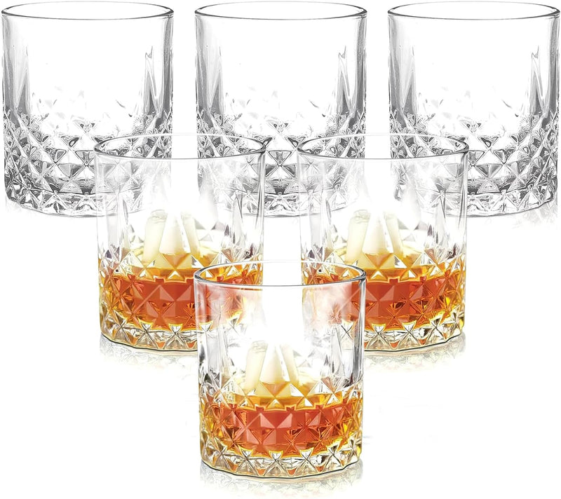 Cuisine Art Ligne Short Tumbler Whiskey Glasses Set 310ML Thick Base, Clear, Lead-Free, Stackable, Dishwasher Safe, Durable Cocktail & Juice Glasses, Home & Bar Glassware, Gift Set - Short Tumbler