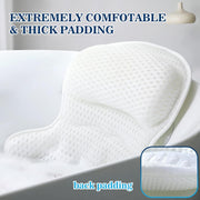 Bath Pillow Bathtub Pillows for Head Neck and Back Support - white, White