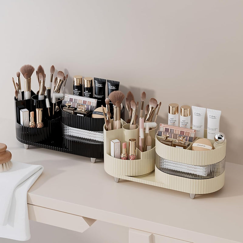 Makeup Organizer, 2025 New Rotating Makeup Organizer for Vanity, Vecolla 3 Layer Large Cosmetic Skincare Storage Organizer for Perfume,Makeup Brush Holder,Jewelry(White)