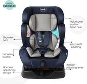 The Moon Brand Sumo Car Seat – Birth to 6yrs Baby Travel Gear – Convertible Rear & ForwardFacing Booster Seat – Reclining Car Seat for Group 012 – Child Comfort Car Accessories – Light Grey