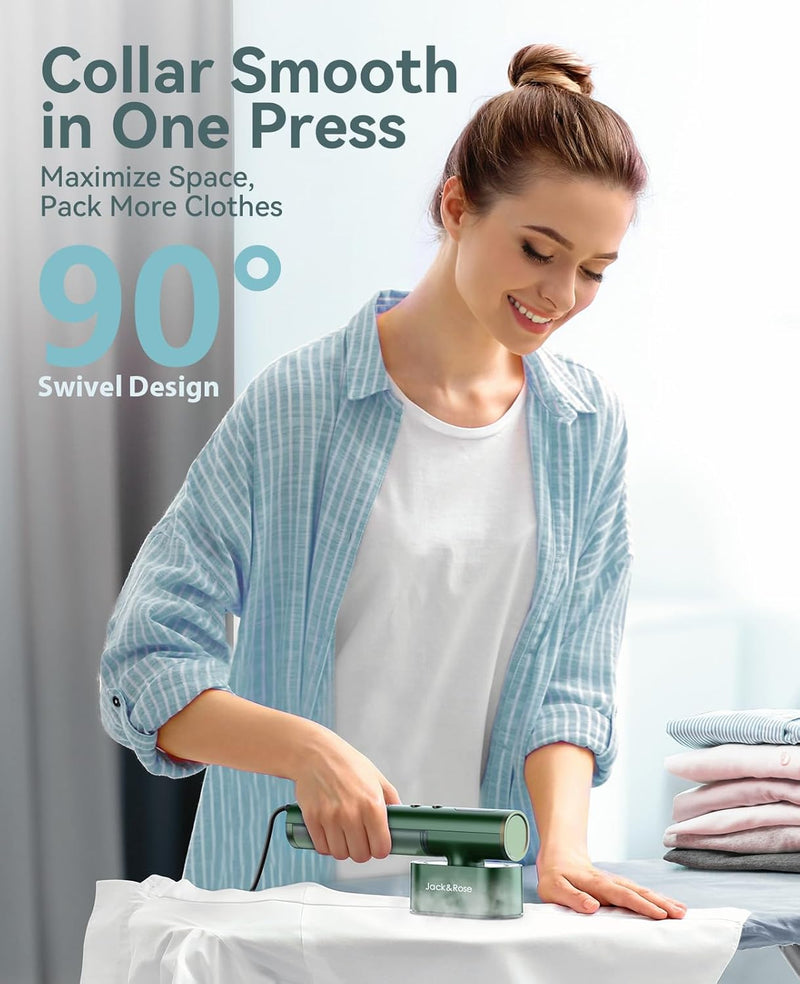 Handheld Garment Steamer with 100-220V Dual Voltage,3 Steam Levels Steam Iron with 1100W Power and 15s Fast Heat-Up for Home, Travel and Business