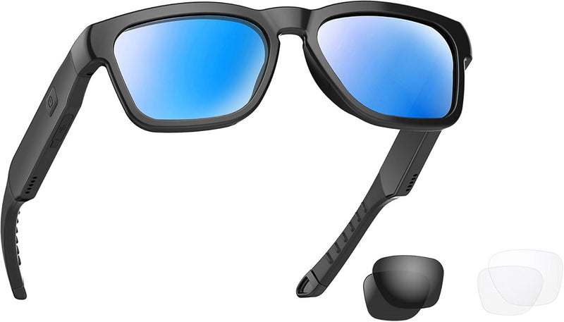OhO sunshine OhO Bluetooth Sunglasses,Voice Control and Open Ear Style Smart Glasses Listen Music and Calls with Volume UP and Down,Bluetooth 5.0 Audio Glasses and IP44 Waterproof, unisex-adult