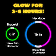 JOYIN 144 Pcs Glow Sticks Bulk 8" Bracelets Necklaces, Glow in the Dark Neon , Easter, Christmas, Football,Halloween Party Supplies Pack,