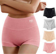 Women's Underwear Boy Shorts Boxer Cotton Stretch Briefs Panties High Waisted Soft Plus Size 4 Pack - Multicolored-a-4 Pack